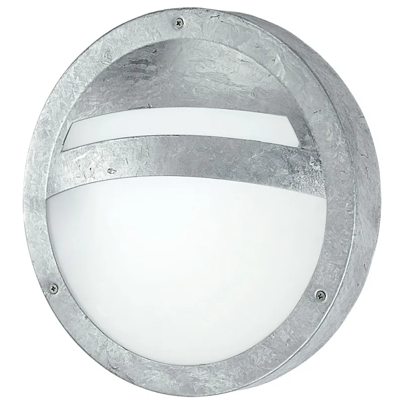 Aplica Exterior Eglo Sevilla 88119, E27 1X40W Ip44 Ø285Mm, Sticla Satinata, Zinc