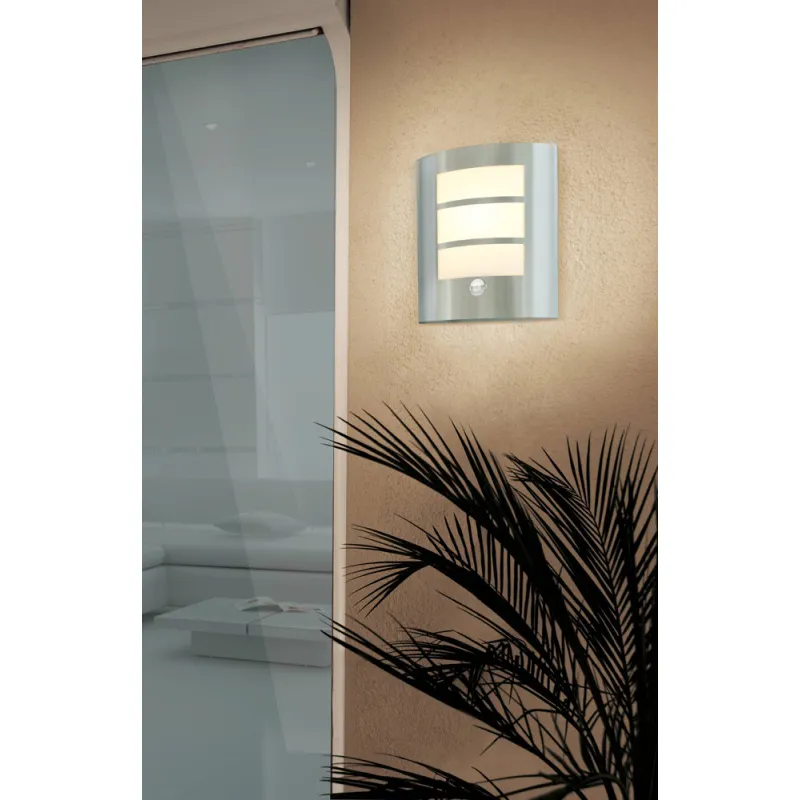 Aplica Exterior Eglo City 88142, E27 1X60W Ip44, Inox, Alb