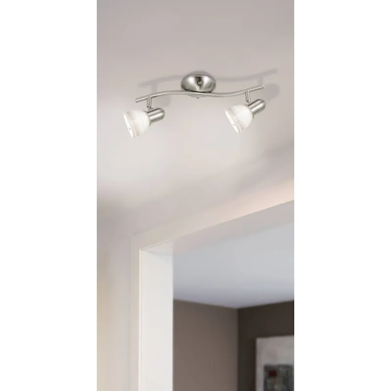 Plafoniera Eglo Dakar 1 88473, E14 2X40W, Sticla, Nichel Mat