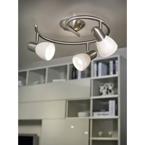 Plafoniera Eglo Dakar 1 88475, E14 3X40W Ø295Mm, Sticla, Nichel Mat