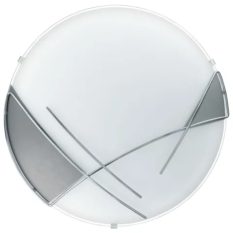 Plafoniera Eglo Raya 89758, E27 1X60W Ø315Mm, Sticla Satinata, Crom, Alb
