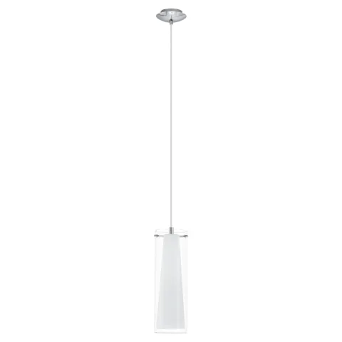 Pendul Eglo Pinto 89832, E27 1X40W Ø110Mm, Alb, Transparent