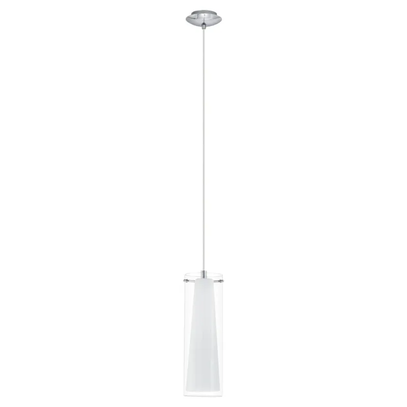 Pendul Eglo Pinto 89832, E27 1X40W Ø110Mm, Alb, Transparent