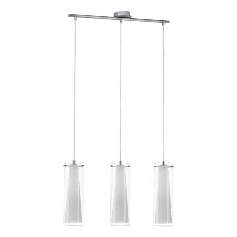 Suspensie Eglo Pinto 89833, E27 3X40W, Sticla, Sticla Opal Mat, Crom