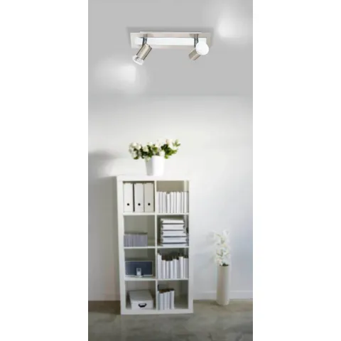 Plafoniera Eglo Rottelo 90915, Gu10 2X5W, Otel, Nichel Mat, Crom