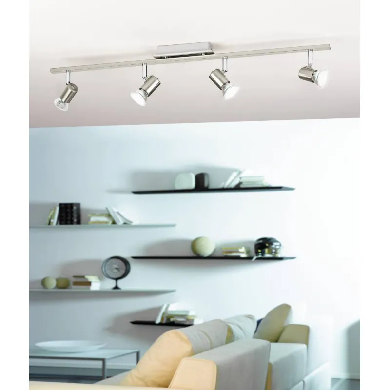 Plafoniera Eglo Rottelo 90917, Gu10 4X5W, Otel, Crom, Nichel Mat