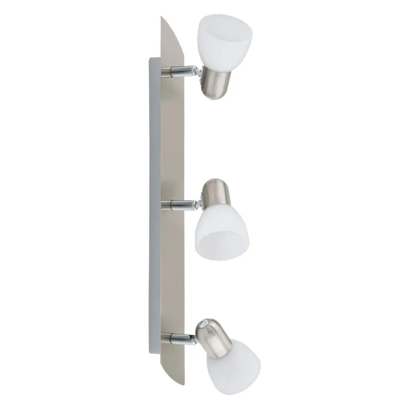 Plafoniera Eglo Enea 90985, E14 3X40W, Sticla Satinata, Nichel Mat