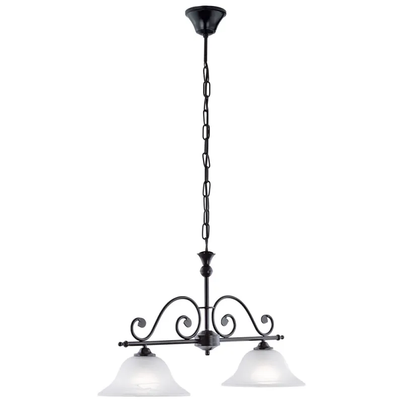 Suspensie Eglo Murcia 91004, E27 2X60W, Sticla Alabastru, Negru