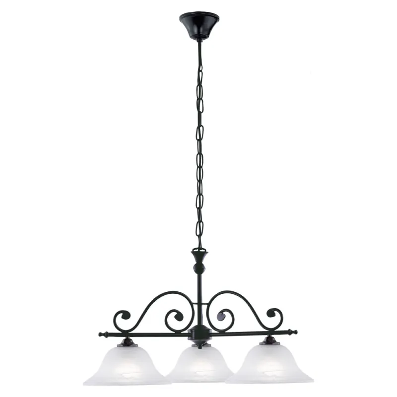 Suspensie Eglo Murcia 91005, E27 3X60W Ø630Mm, Sticla Alabastru, Negru