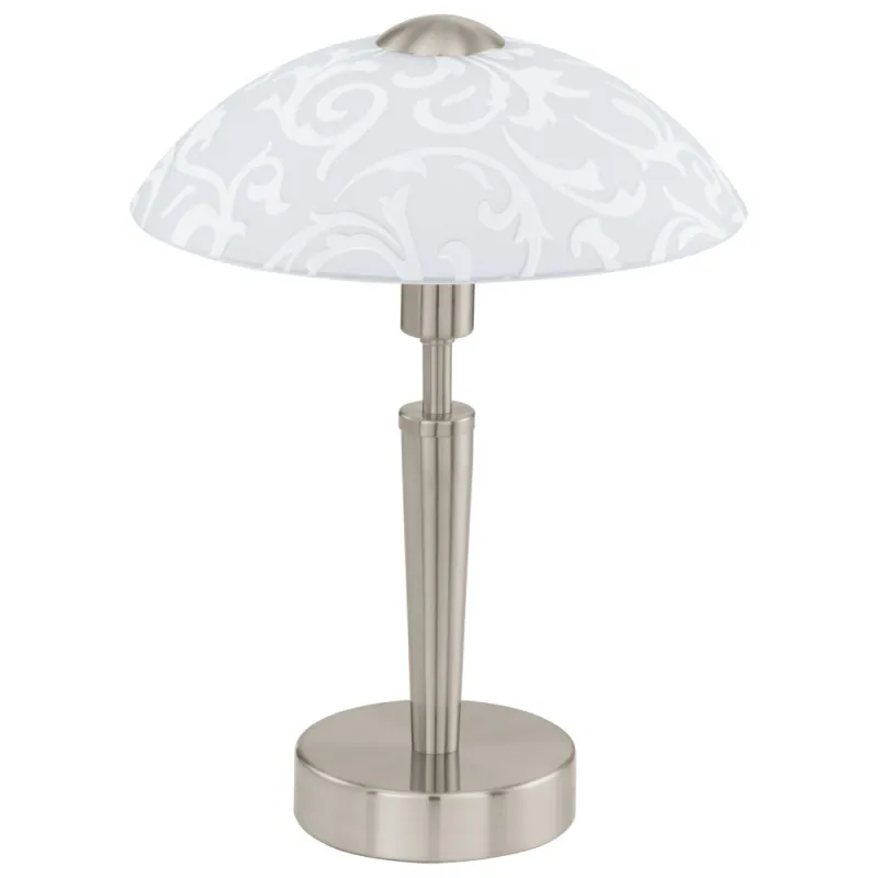 Veioza Eglo Solo 91238, E14 1X60W Ø265Mm, Sticla Satinata, Nichel Mat