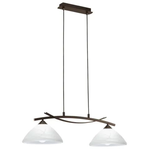 Suspensie Eglo Vinovo 91433, E27 2X60W, Sticla Alabastru, Maro