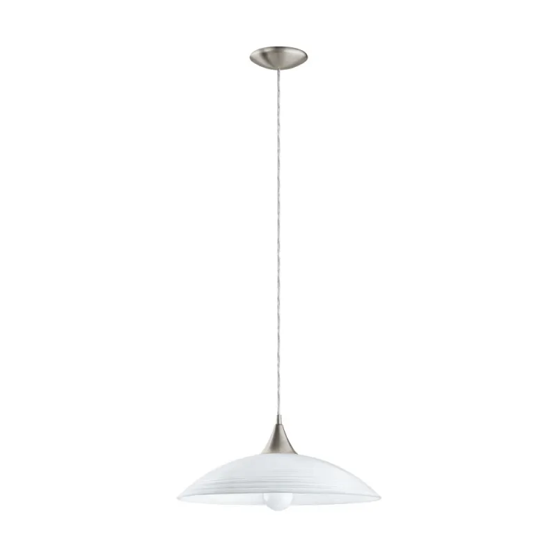 Pendul Eglo Lazolo 91496, E27 1X60W Ø420Mm, Alb Lacuit
