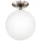 Plafoniera Eglo Rondo 91589, E27 1X60W Ø250Mm, Sticla Opal Mat, Nichel Mat