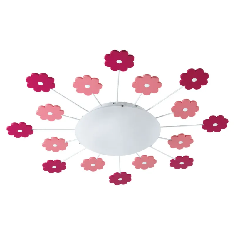 Plafoniera Copii Eglo Viki 1 92147, E27 1X60W Ø615Mm, Sticla Satinata, Roz