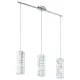 Suspensie Eglo Bayman 92563, E27 3X60W, Sticla Cu Decor, Crom