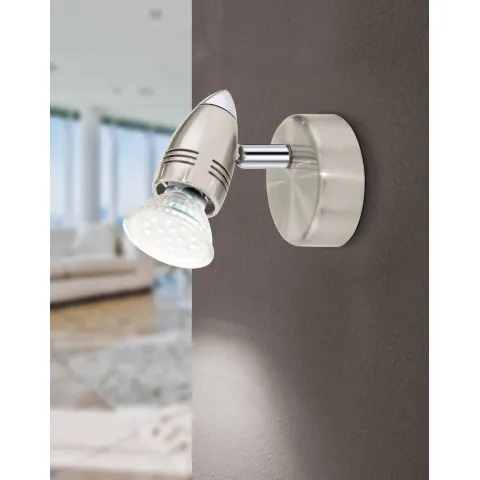 Aplica Eglo Magnum 92641, Gu10 1X3W 3000K Ø70Mm, Otel, Nichel Mat, Crom