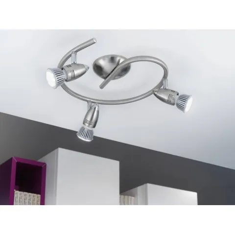 Plafoniera Eglo Magnum-Led 92643, Gu10 3X3W 3000K, Otel, Nichel Mat, Crom