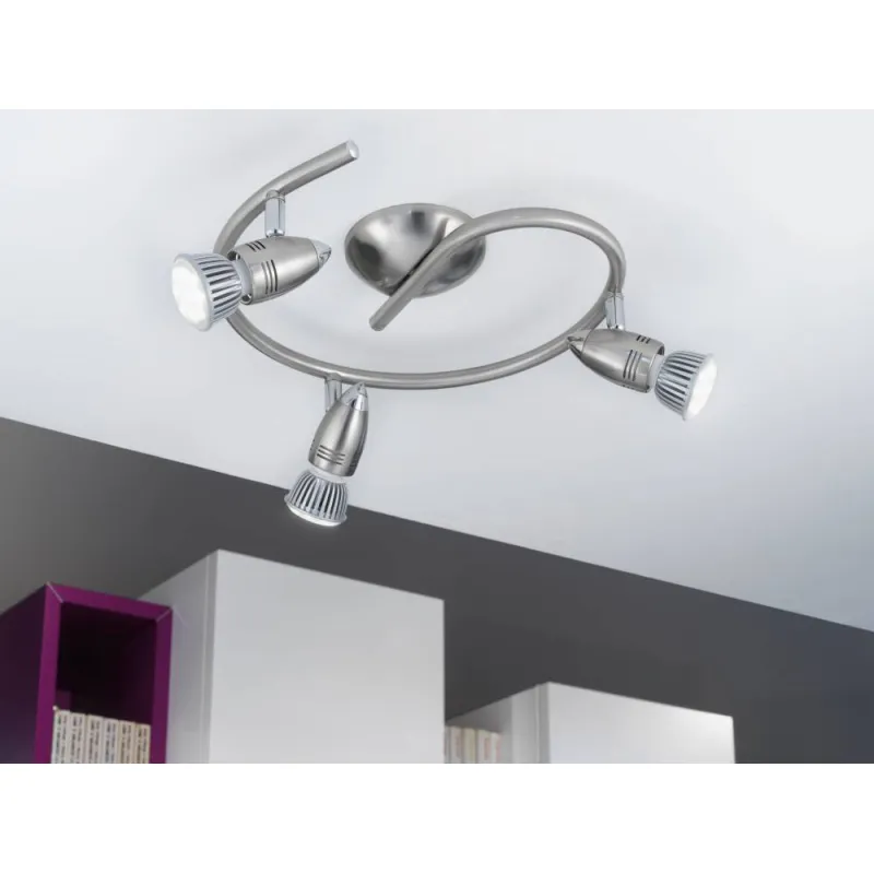 Plafoniera Eglo Magnum-Led 92643, Gu10 3X3W 3000K, Otel, Nichel Mat, Crom