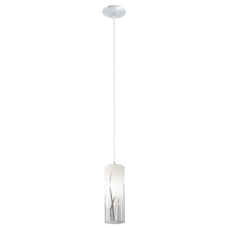 Pendul Eglo Rivato 92739, E27 1X60W Ø90Mm, Alb, Crom
