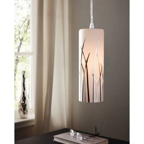 Pendul Eglo Rivato 92739, E27 1X60W Ø90Mm, Alb, Crom