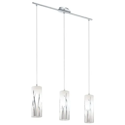 Suspensie Eglo Rivato 92741, E27 3X60W, Sticla Lacuita, Crom