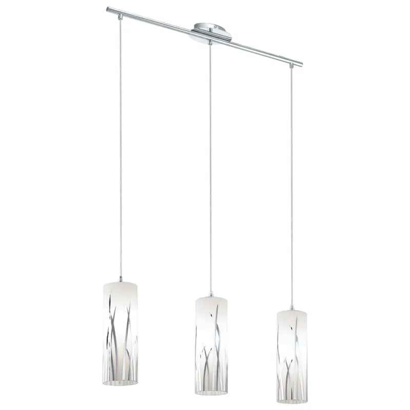 Suspensie Eglo Rivato 92741, E27 3X60W, Sticla Lacuita, Crom