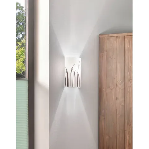 Aplica Eglo Rivato 92742, E14 1X42W, Sticla Lacuita, Alb, Crom