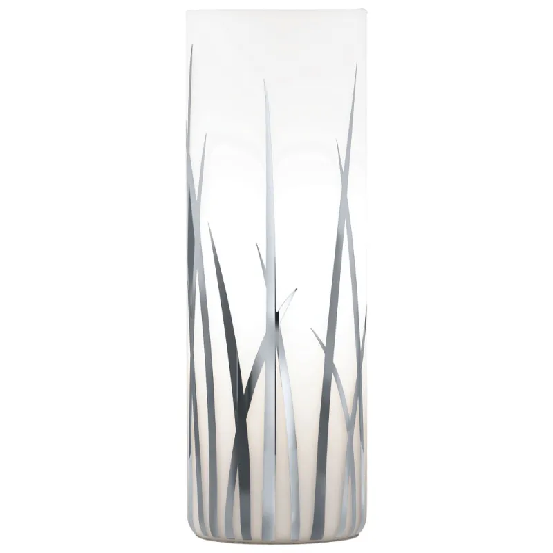 Veioza Eglo Rivato 92743, E27 1X60W Ø90Mm, Sticla Lacuita, Crom, Alb