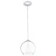 Pendul Eglo Bolsano 92761, E27 1X60W Ø200Mm, Transparent, Alb