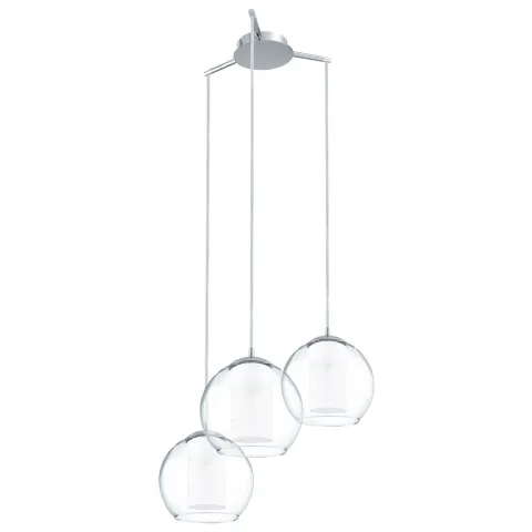 Suspensie Eglo Bolsano 92762, E27 3X60W Ø505Mm, Sticla, Sticla Satinata, Crom