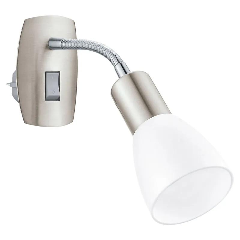 Lampa Cu Stecher Eglo Dakar 3 92935, E14 1X25W, Crom, Alb