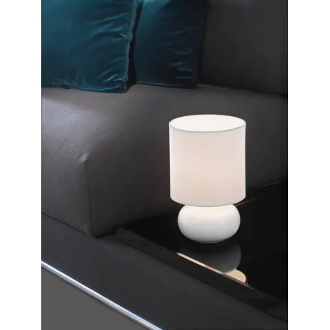 Veioza Eglo Trondio 93046, E14 1X40W Ø150Mm, Ceramica,Textil, Alb