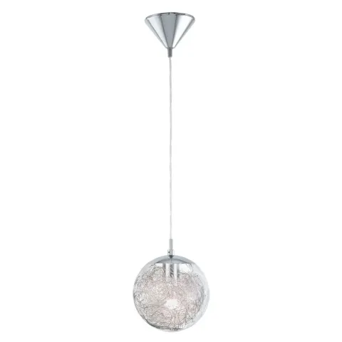 Pendul Eglo Luberio 93073, E27 1X60W Ø250Mm, Transparent, Aluminiu