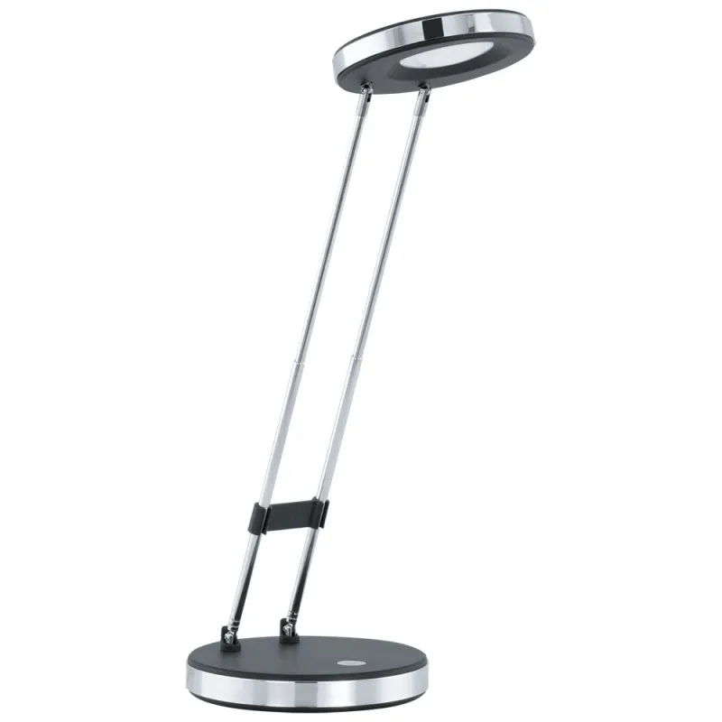 Veioza Eglo Gexo 93076, Led 3W 220Lm 3000K Ø125Mm, Otel, Plastic, Crom, Negru