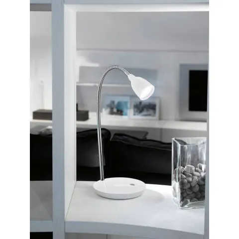 Veioza Eglo Durengo 93078, Led 3W 230Lm 3000K Ø160Mm, Otel, Plastic, Crom, Alb