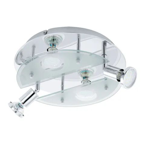Plafoniera Eglo Cabo 1 93085, Gu10 4X3W 3000K Ø290Mm, Sticla Satinata, Crom
