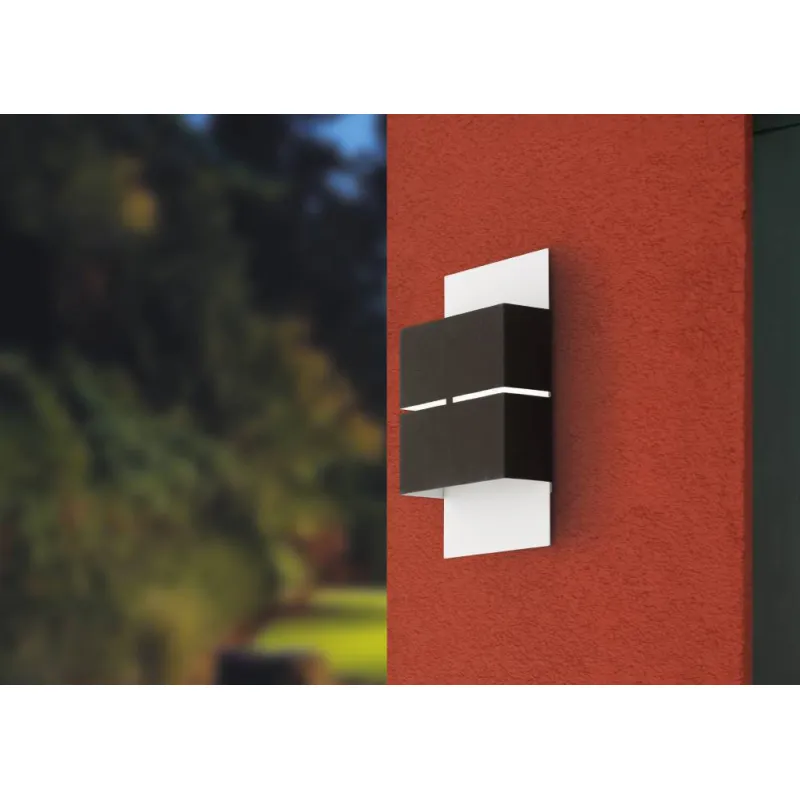 Aplica Exterior Eglo Kibea 93254, Led 2X2.5W 360Lm 3000K Ip44, Otel Zincat, Alb, Antracit