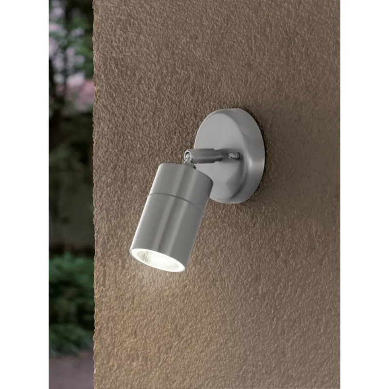 Aplica Exterior Eglo Stockholm 1 93268, Gu10 1X5W Ip44 Ø100Mm, Sticla, Inox