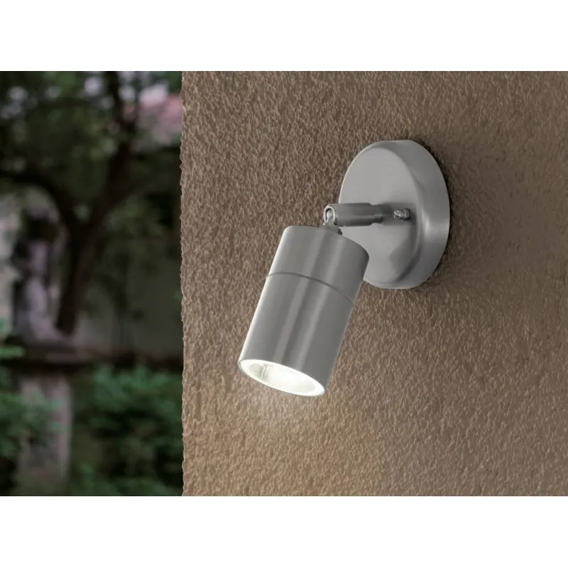 Aplica Exterior Eglo Stockholm 1 93268, Gu10 1X5W Ip44 Ø100Mm, Sticla, Inox