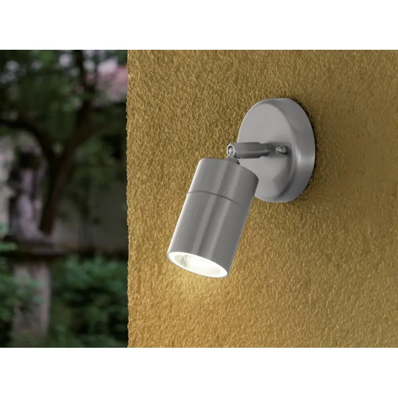 Aplica Exterior Eglo Stockholm 1 93268, Gu10 1X5W Ip44 Ø100Mm, Sticla, Inox