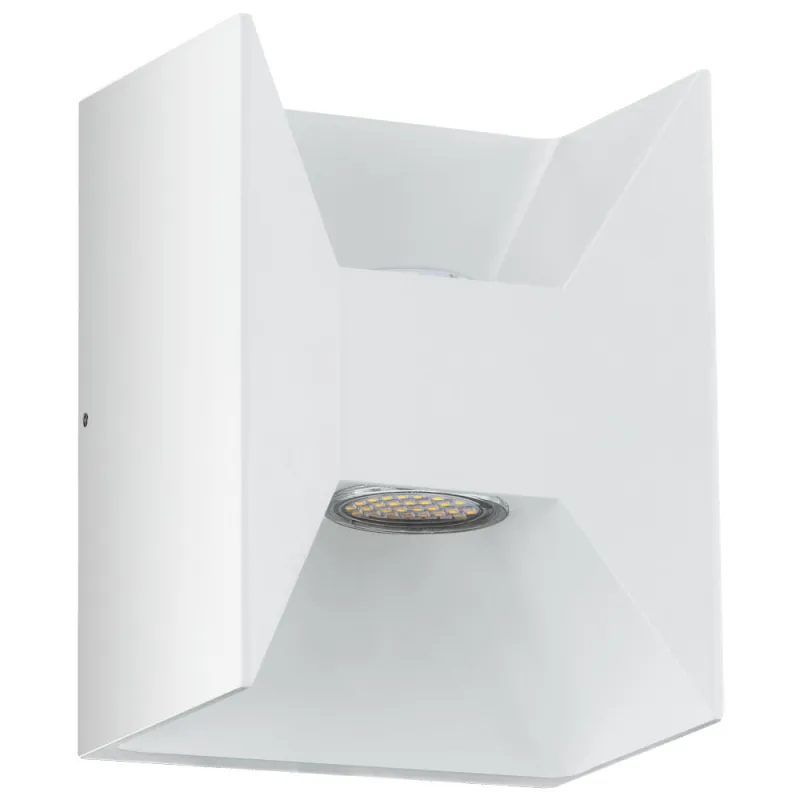 Aplica Exterior Eglo Morino 93318, Led 2X2.5W 360Lm 3000K Ip44, Aluminiu Turnat, Alb