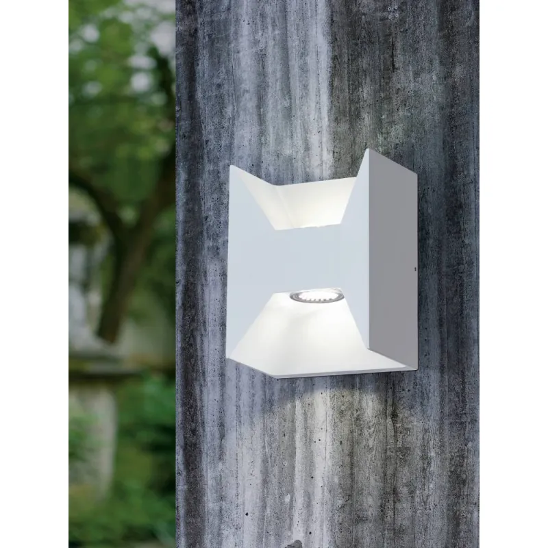Aplica Exterior Eglo Morino 93318, Led 2X2.5W 360Lm 3000K Ip44, Aluminiu Turnat, Alb