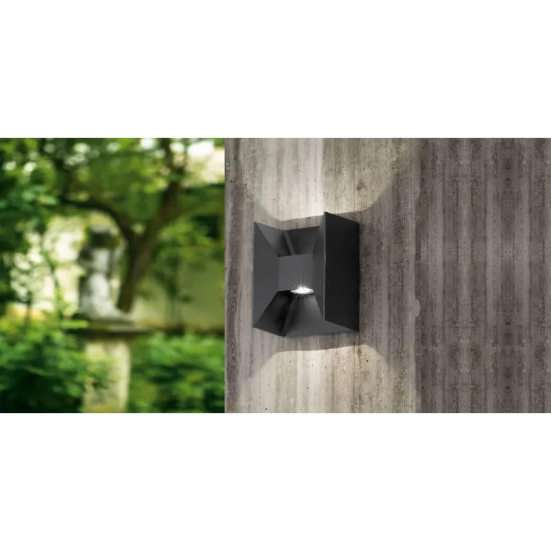 Aplica Exterior Eglo Morino 93319, Led 2X2.5W 360Lm 3000K Ip44, Aluminiu Turnat, Antracit