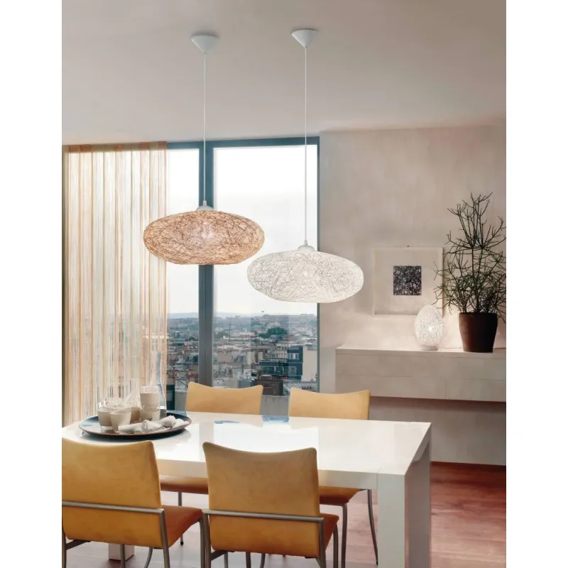 Pendul Eglo Campilo 93373, E27 1X60W Ø450Mm, Alb