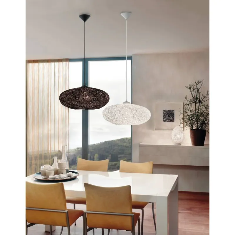 Pendul Eglo Campilo 93373, E27 1X60W Ø450Mm, Alb