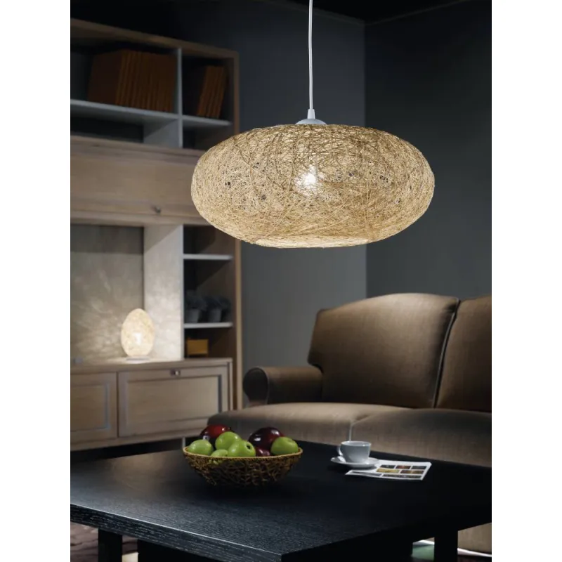 Pendul Eglo Campilo 93374, E27 1X60W Ø450Mm, Bej