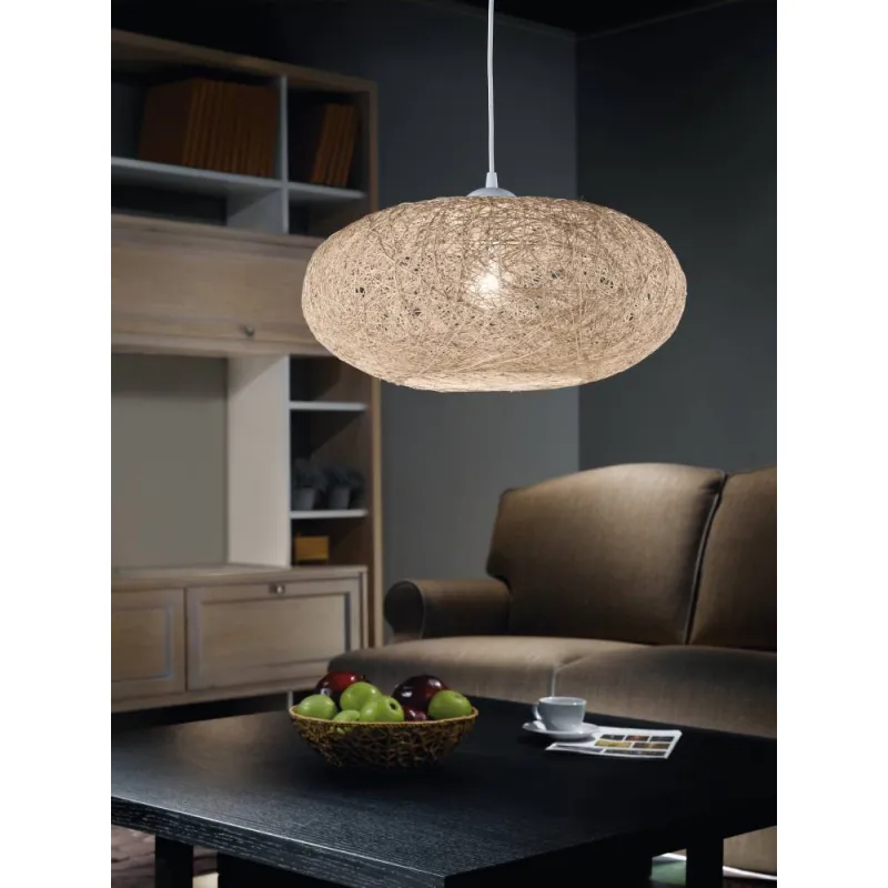 Pendul Eglo Campilo 93374, E27 1X60W Ø450Mm, Bej