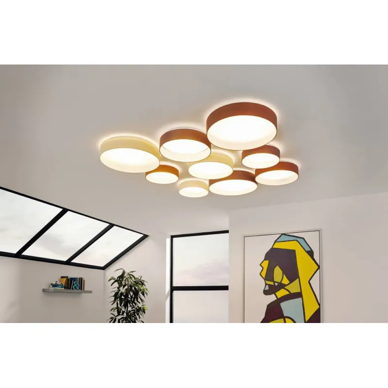Plafoniera Eglo Palomaro 93949, Led 11W 950Lm 3000K Ø320Mm, Textil, Gri Maroniu
