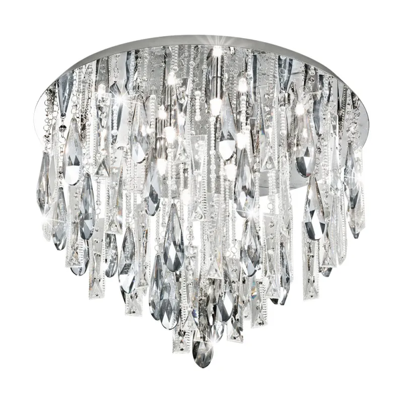Plafoniera Eglo Calaonda 93433, G9 8X33W Ø580Mm, Cristal, Transparent