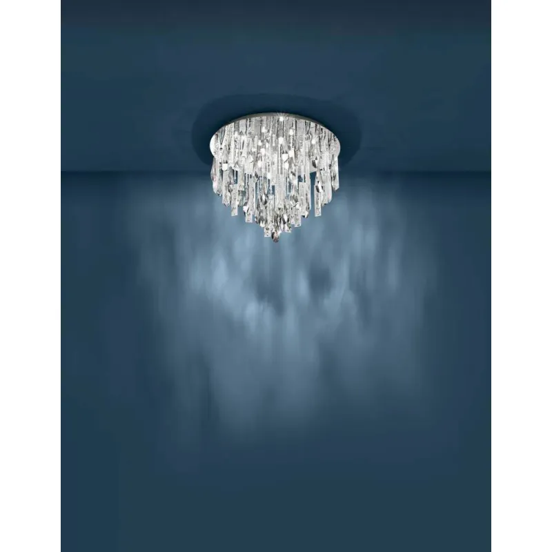 Plafoniera Eglo Calaonda 93433, G9 8X33W Ø580Mm, Cristal, Transparent